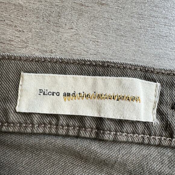 Anthropologie Pilcro Olive Green Pants Jeans with Suspender Buttons 29 Straight - Picture 8 of 14